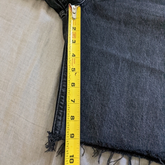 Agolde 90s Mid Rise Loose Jean Shorts Fallen Black - Picture 11 of 12